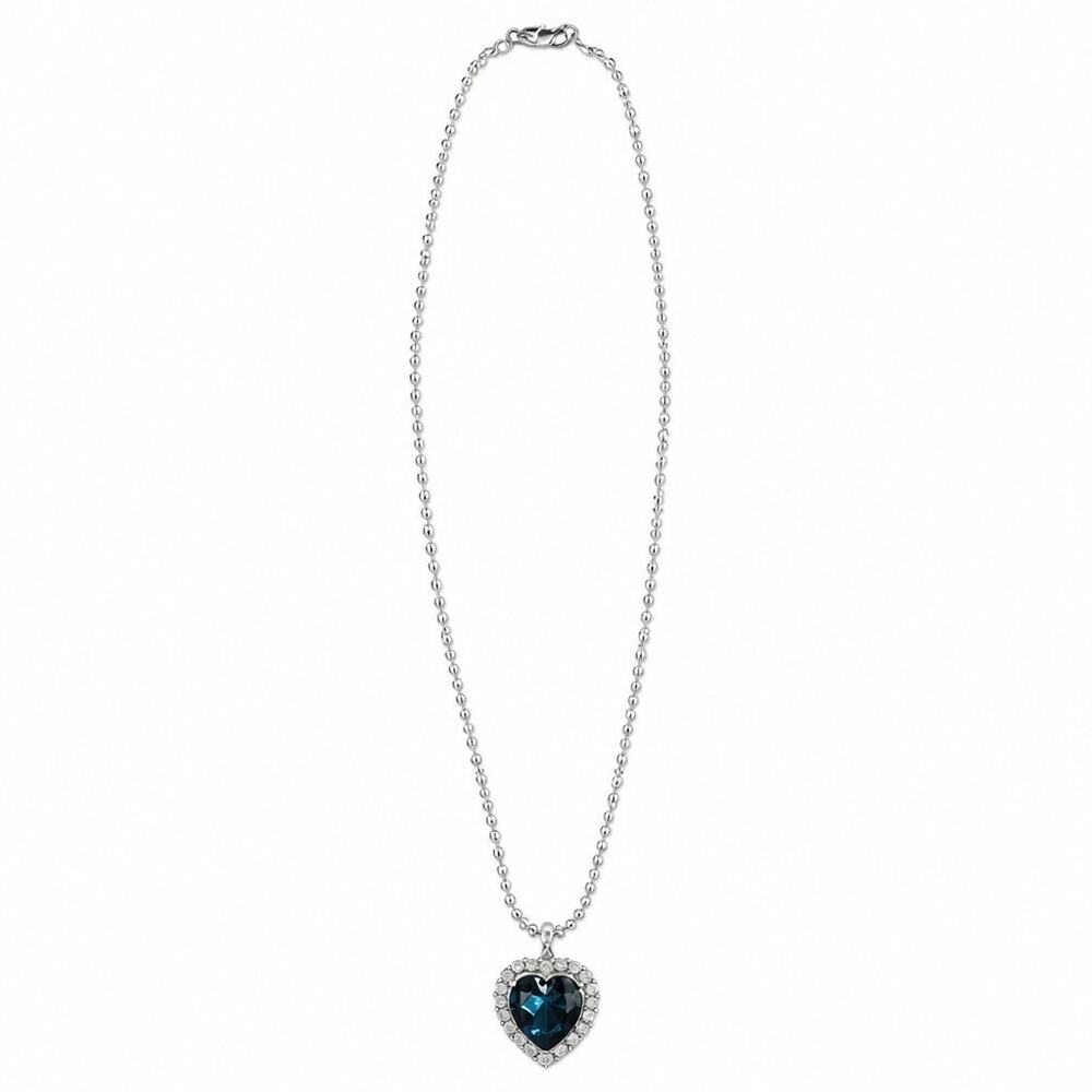 Morellato Italian "Collezione Tesori" Blue Heart Pendant Necklace.